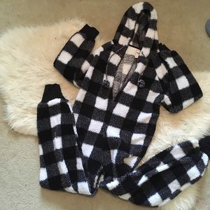 Adult onesie black and white